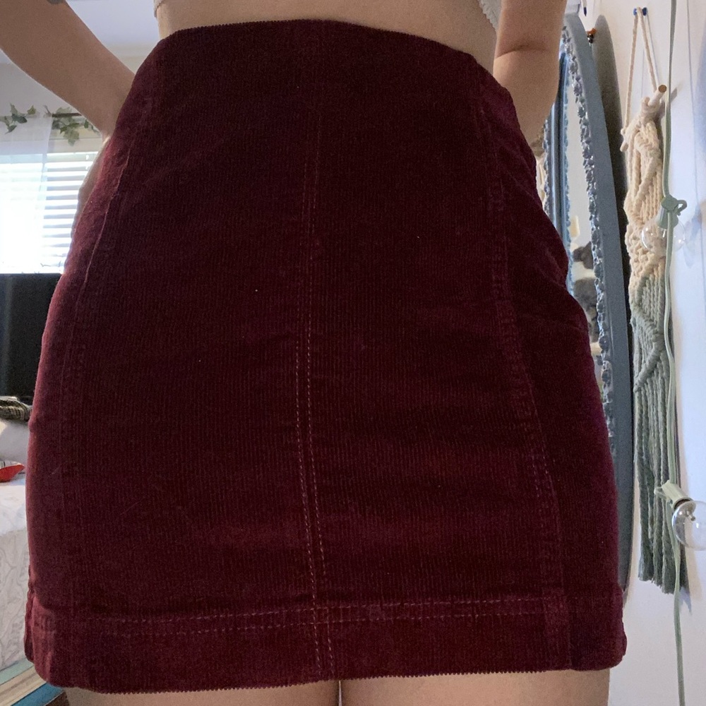 Dark red corduroy skirt!